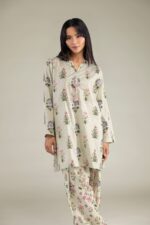 Floral Cambric Kurta - View 4