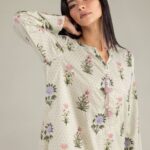 Floral Cambric Kurta - View 1