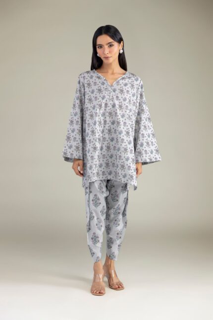 Floral Cambric Kurta - View 2