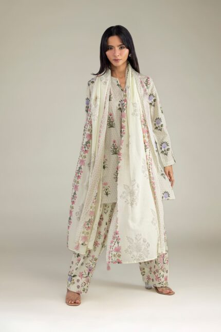 Floral Cambric Kurta - View 2
