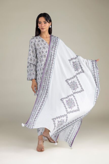 Floral Lawn Dupatta - View 2