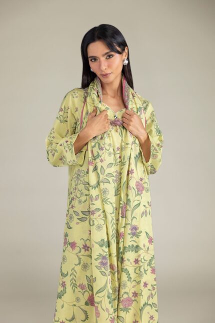 Floral Lawn Dupatta - View 1