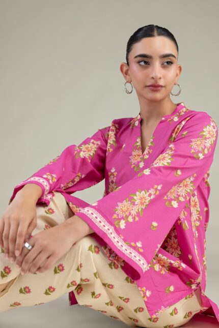 Floral Cambric Kurta - View 2