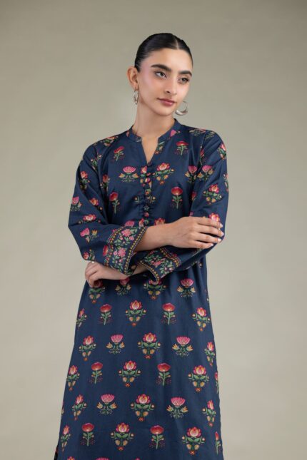 Floral Navy Pants - View 1