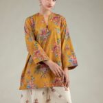 Floral Cambric Kurta - View 1