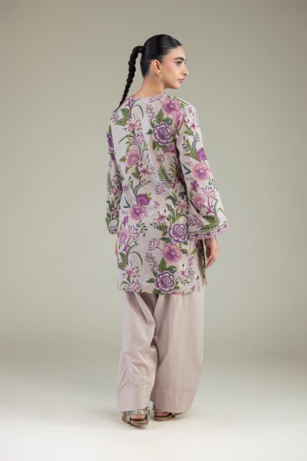 Floral V-Neck Kurta - View 2
