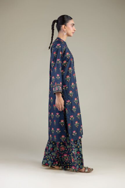 Floral Navy Pants - View 2