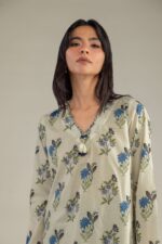 Floral V-Neck Kurta - View 4