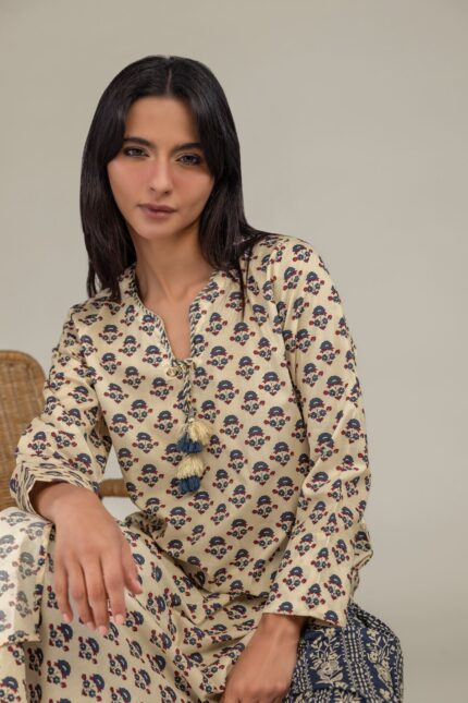 Floral Navy Pants - View 2
