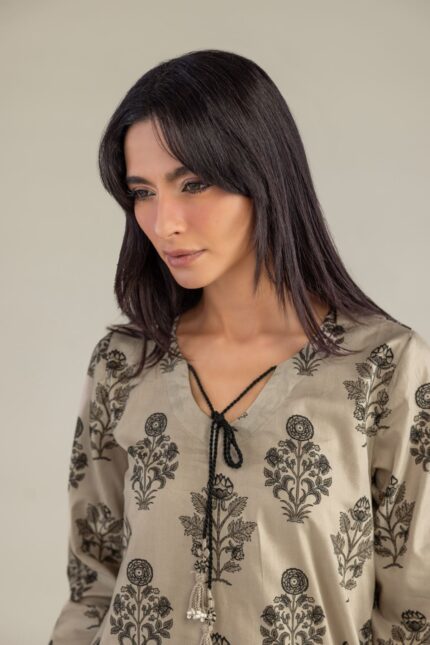 Printed Cambric Kurta - View 1