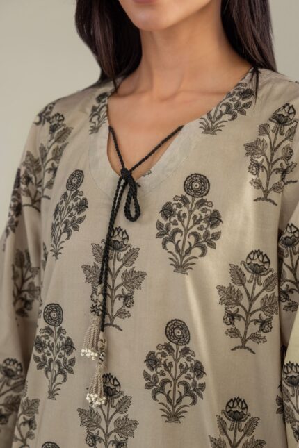Printed Cambric Kurta - View 2