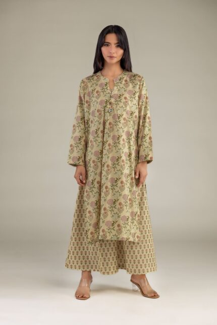Floral Beige Pants - View 2