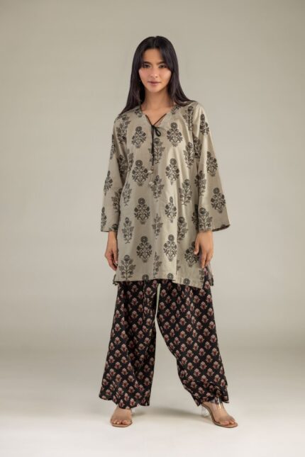 Floral Black Pants - View 2