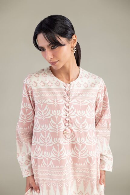 Floral Pink Kurta - View 2