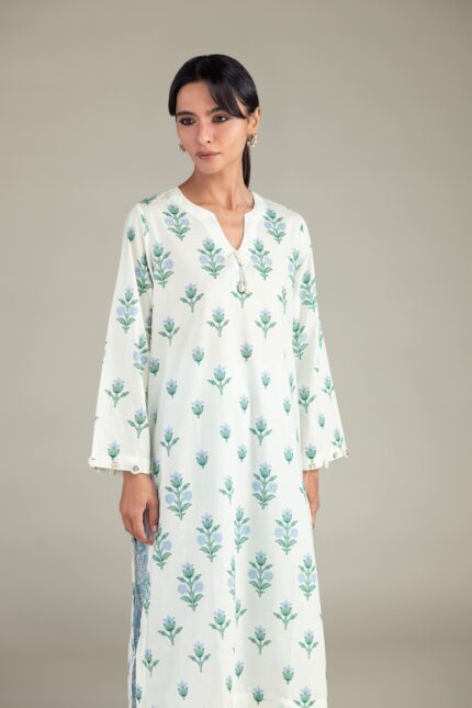 Floral Longline Kurta - View 2