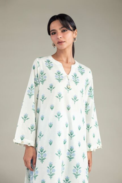 Floral Longline Kurta - View 1