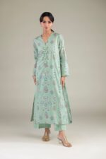 Mint V-Neck Kurta - View 3