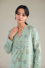 Mint V-Neck Kurta - View 4