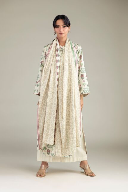 Floral Cambric Kurta - View 1