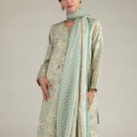 Beige Lawn Dupatta - View 1