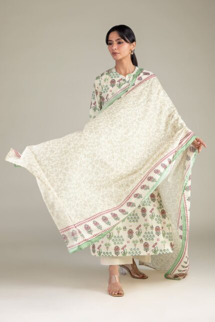 Lawn Floral Dupatta - View 2