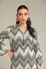 Geometric Longline Kurta - View 1