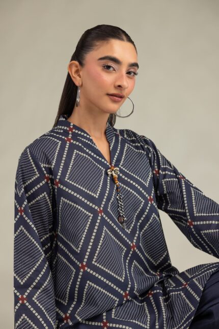 Short Navy Kurta - View 2