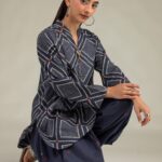 Short Navy Kurta - View 1
