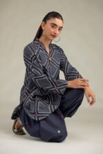 Short Navy Kurta - View 1