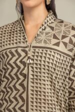 Beige V-Neck Kurta - View 2