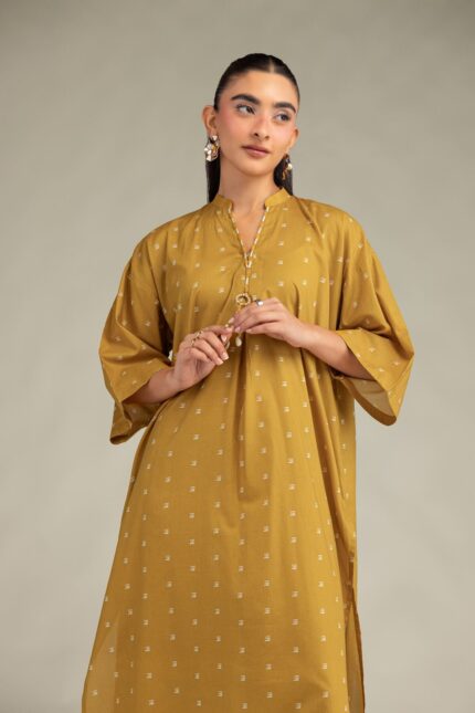 Long Mustard Kurta - View 1