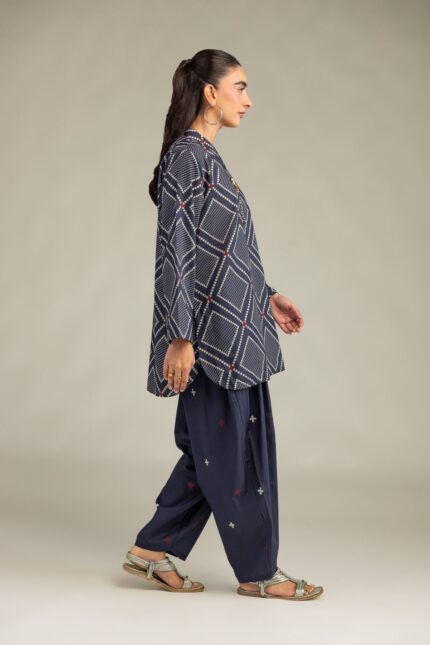 Navy Printed Shalwar 2