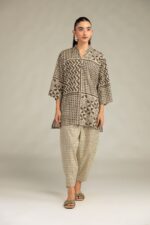 Beige Printed Pants - View 2