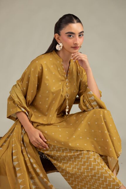 Mustard Lawn Dupatta - View 2