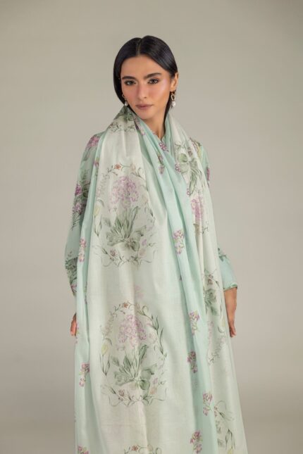 Mint Lawn Dupatta - View 1