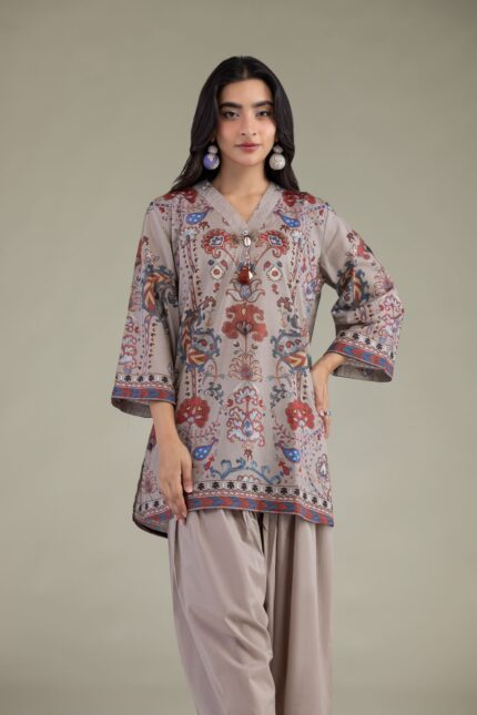 Printed Floral Kurta - View 2