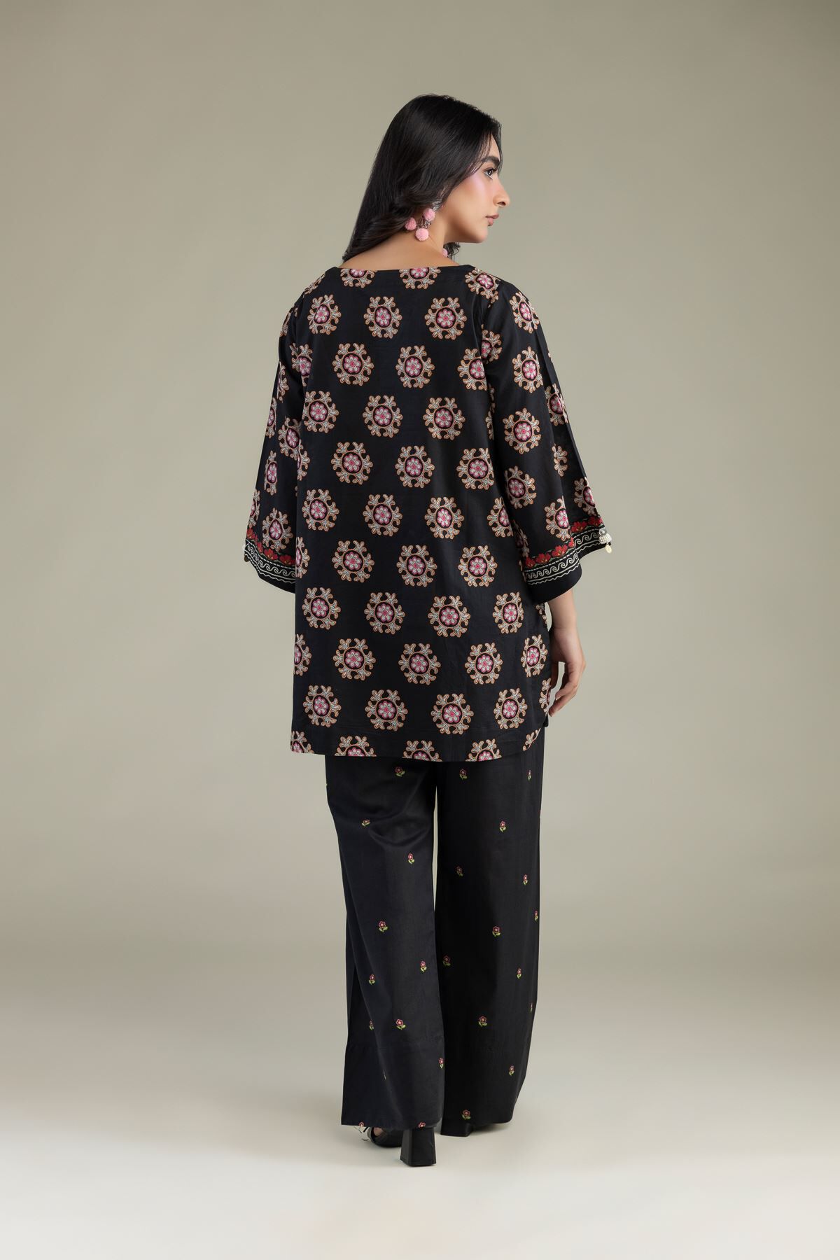Black Cambric Kurta-1 Black Cambric Kurta - View 1
