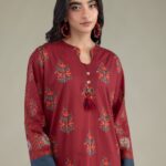 Floral Cambric Kurta - View 1