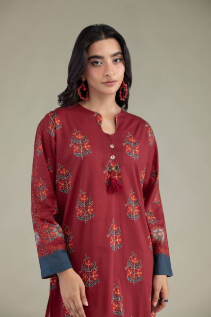 Floral Cambric Kurta - View 1