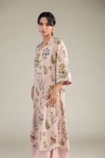 Pink Longline Kurta - View 3