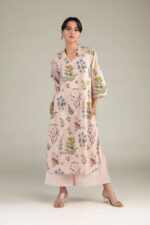 Pink Longline Kurta - View 4