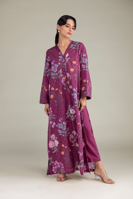 Floral Cambric Kurta - View 2