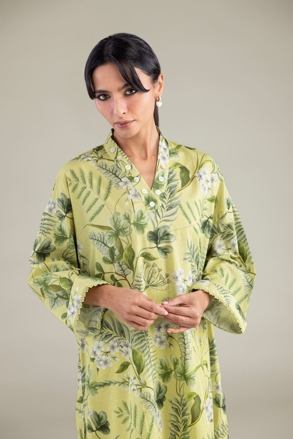 Floral Longline Kurta-1 Floral Longline Kurta - View 1