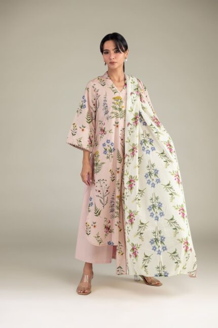 Pink Longline Kurta - View 2