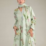 Floral Mint Dupatta - View 1
