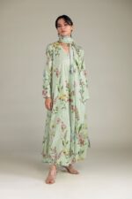 Floral Mint Dupatta - View 6
