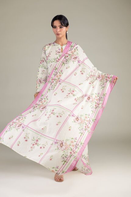 Floral Lawn Dupatta - View 2