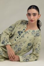 Floral Cambric Kurta - View 3