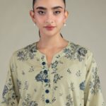 Floral Cambric Kurta - View 1