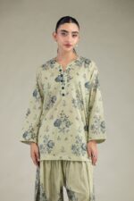 Floral Cambric Kurta - View 2